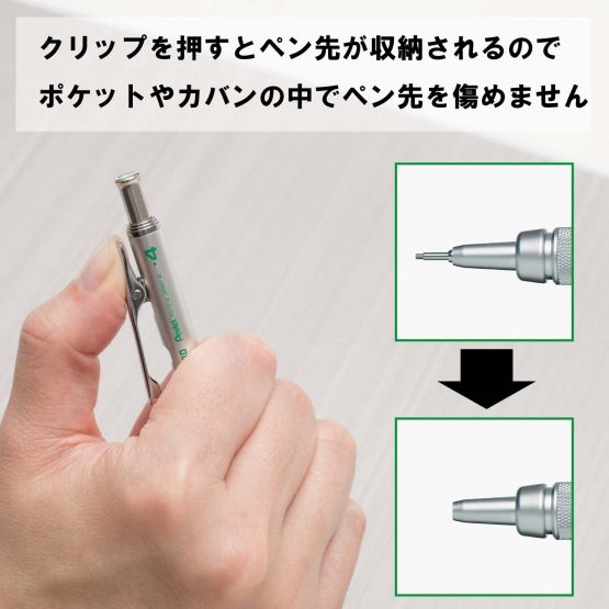 Pentel Graph Gear 1000 Mechanical Drafting Pencil 0.4mm Green (PG1014) - Image 4