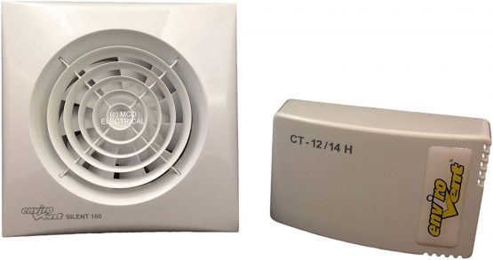 Envirovent SIL100T12V"Silent" SELV Low Voltage Extractor Fan with Timer (Suitable for Shower/Bathroom Zone 1 or 2 use) IP57