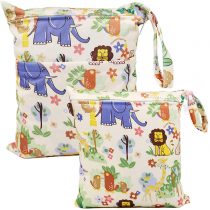 ViVidLife Wet Bag, 2 PCS Wet Dry Bags for Cloth Diapers Nappy Daycare Organiser Storage Bags, Waterproof Washable Reusable Zipper Bag