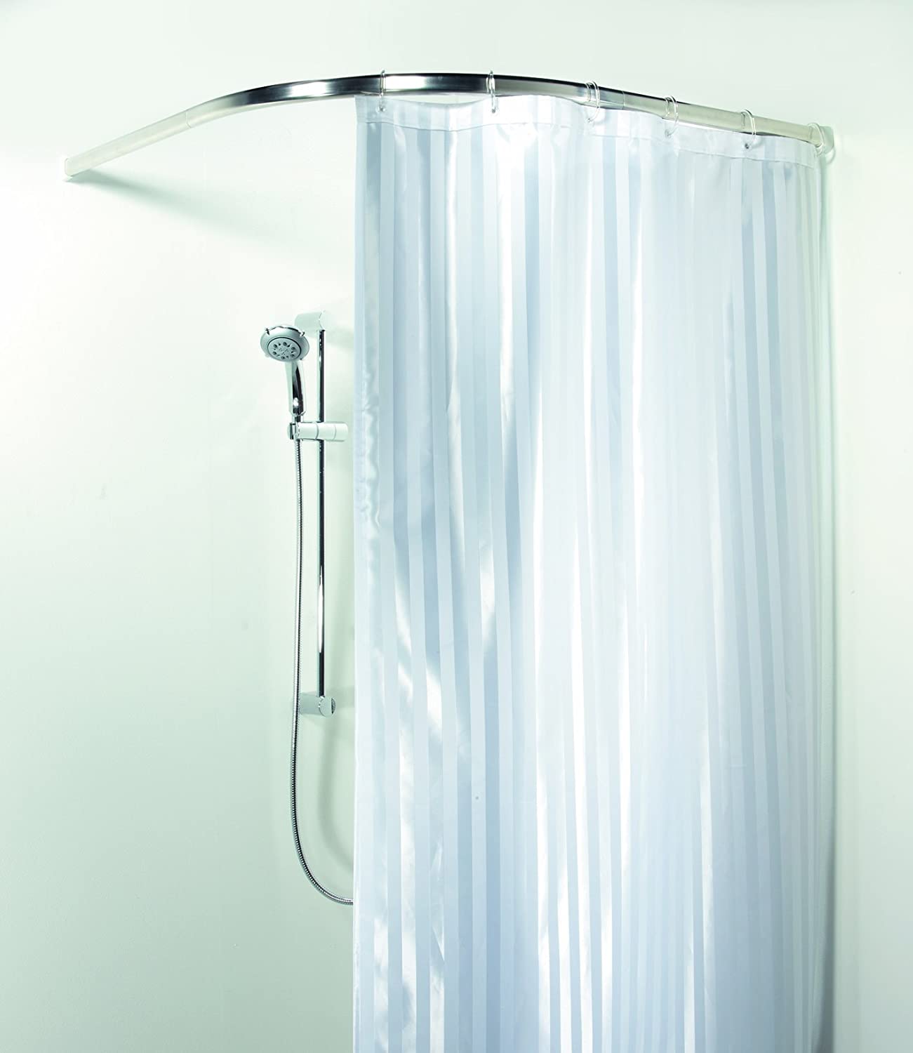 Spirella Ova Rondo Bright Finish Curved Corner Enclosure Aluminium Chrome Shower Curtain Rail