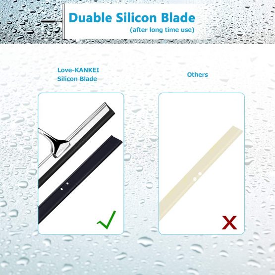 Love-KANKEI Stainless Steel Shower Squeegee with Silicone Wiper Lip Duschabzieher - Image 4