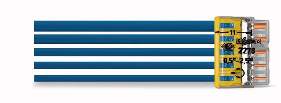 WAGO Compact Clip 5 x 0.5-2.5 mm², Pack of 1, Yellow, 2273/205, transparent/yellow - Image 3