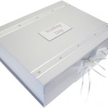 White Cotton Cards Wedding Keepsake Box, A4 Size, Large, Pearls