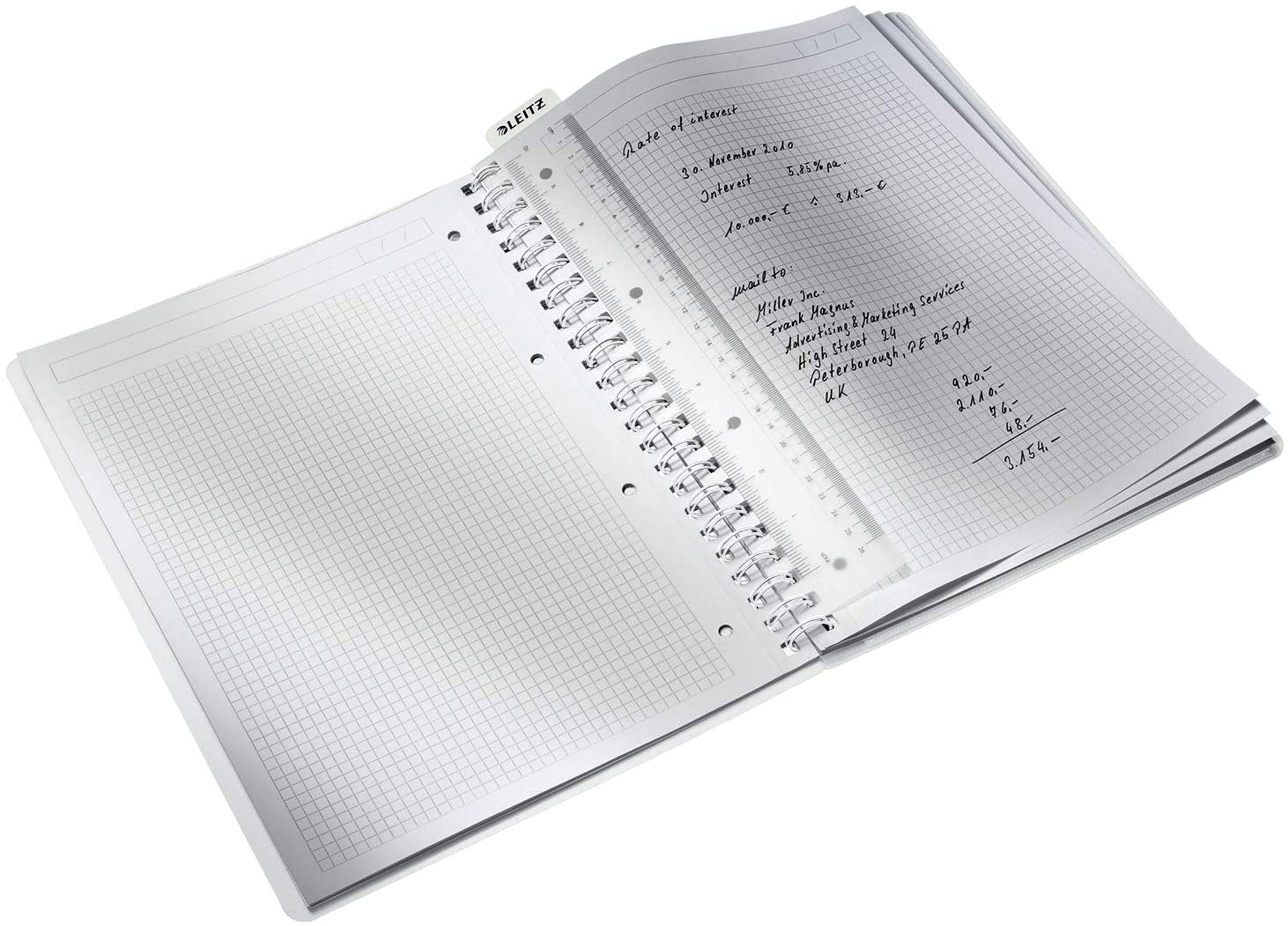 Leitz 46380054 A4 Flexible Cover Notebook, Green, Wire Bound, 80 Sheets, Squared Paper, 90 gsm Ivory Paper, WOW Range - Image 3
