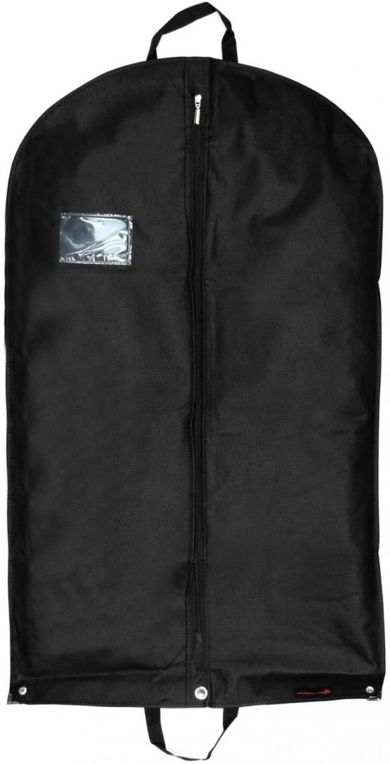 HANGERWORLD 40 Inch Black Breathable Suit Cover Carrier Protector Travel Bag with Handles