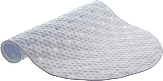 aztex PVC Non-Slip Shower or Bath Mat with Suction Cups and Drainage Holes, Slip Resistant Shower/Bath Tread, Made from PVC - Bath Mat, White