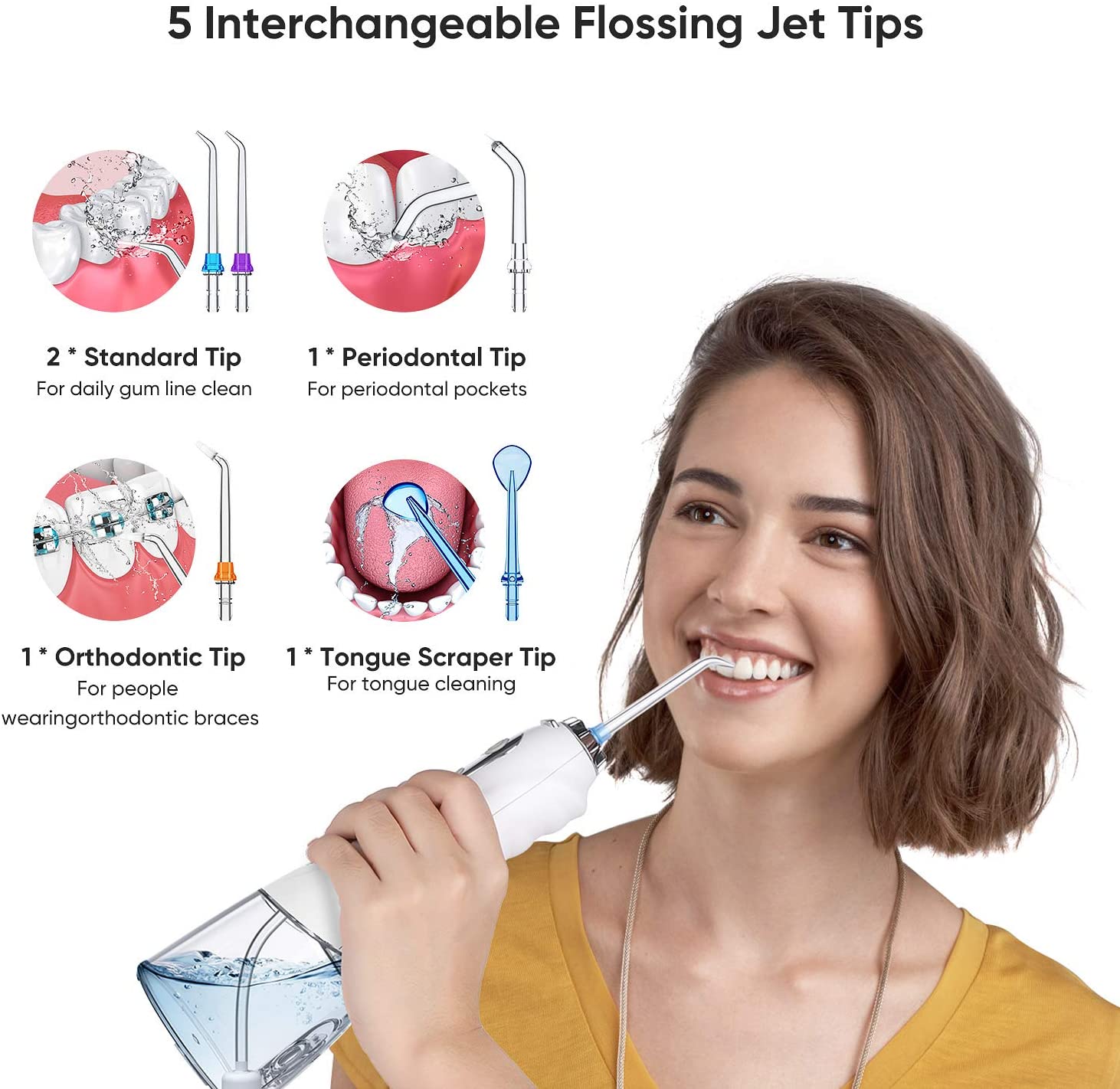 Power Flossers Irrigators, Wayin Portable Water Flosser IPX7 Waterproof