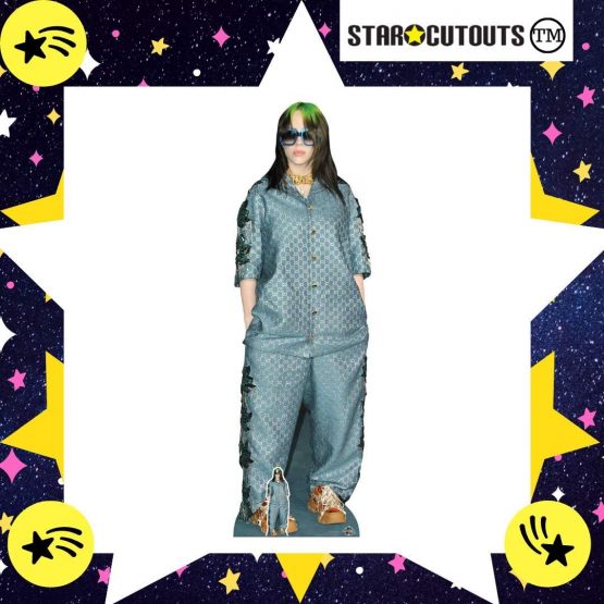 STAR CUTOUTS CS824 Billie E Indie Pop Star Shades Green Hair Lifesize Cardboard Cutout with Free Mini Table Top Standee Height 163cm, Multicolour - Image 3