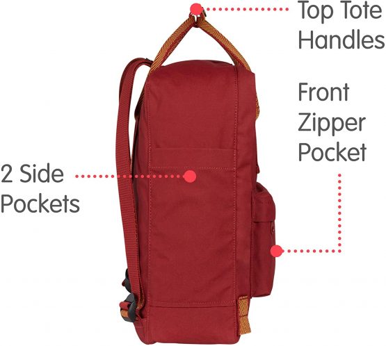FJÄLLRÄVEN Unisex Adult Kånken Backpack - Ox Red-Goose Eye, 27 x 13 x 38 cm/16 Litre - Image 3