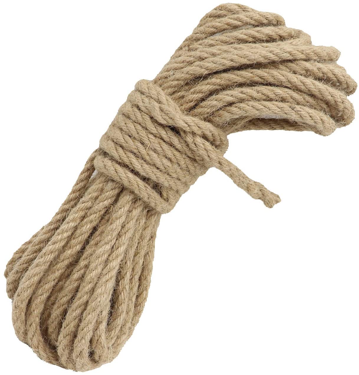 KuTi Kai Natural Hemp Cord Ropes and Strong Jute Rope Sash,Multi Purpose Utility Sisal Twine Rope (6mm-10M(32ft))