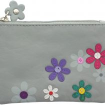 Mala Leather CARA Collection Coin Purse with Keyring 4108_73 Grey