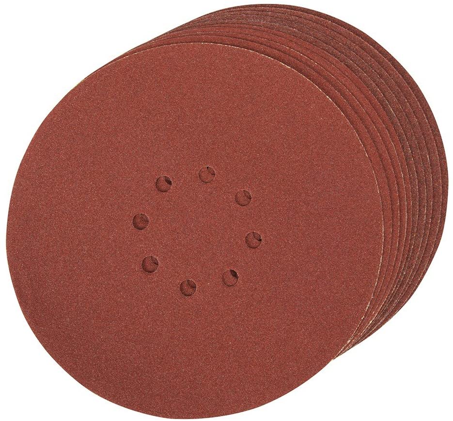 Silverline 272756 Hook and Loop Discs Punched 225 mm 10pk 225 mm 80 Grit, Multi