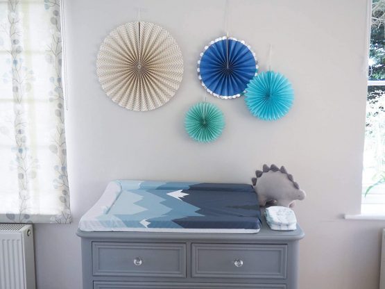 The Gilded Bird Baby Changing Mat, Raised Edges, Change Mat, 72cm x 46cm, Extra Padded, High Density Foam, Wipeable (Blue Mountains) - Image 2