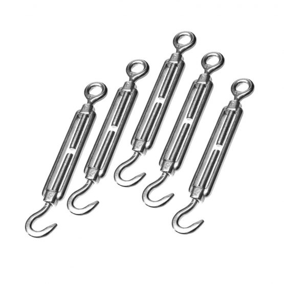 M4/M5/M6 Turnbuckle 304 Stainless Steel Hook & Eye Turnbuckle Light Duty Wire Rope Tension (M4) - Image 2
