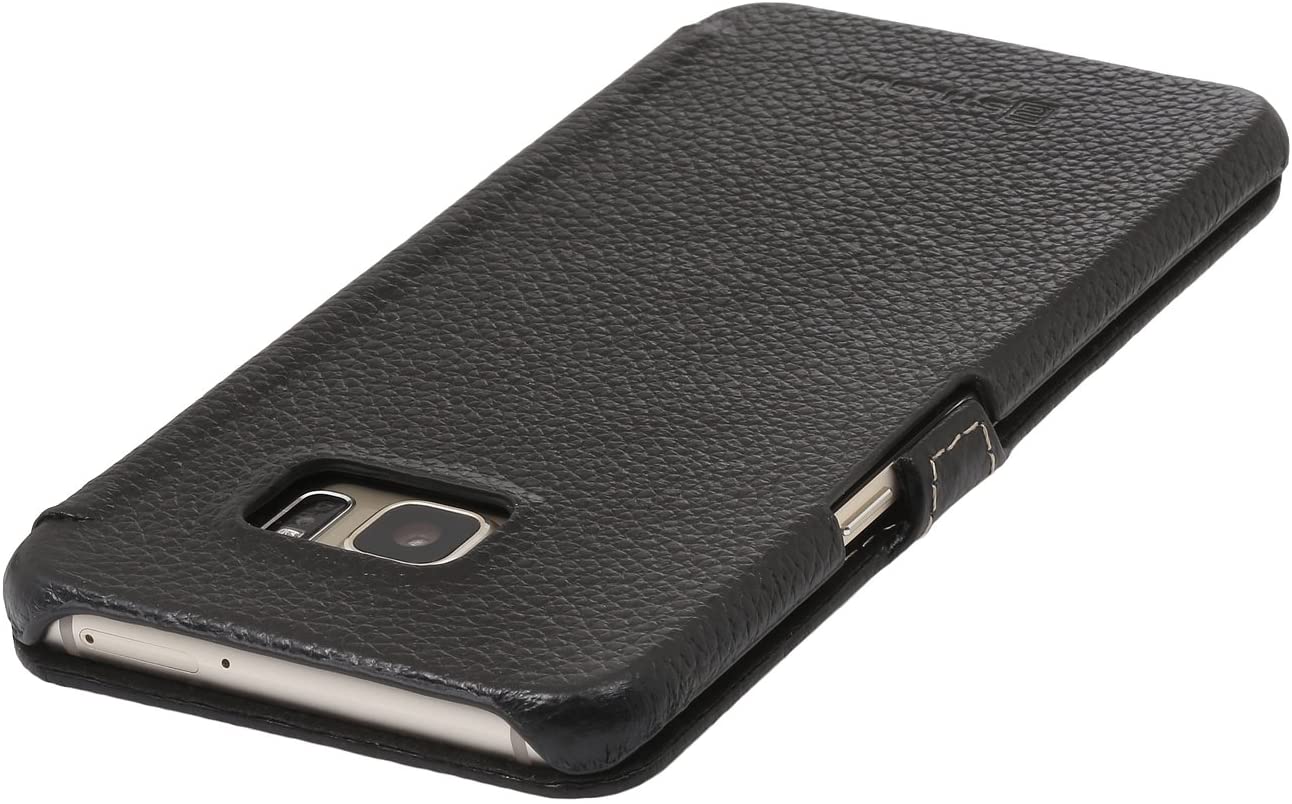 StilGut Case Compatible with Galaxy S6 edge+, Book Type Leather Flip Case, Black with Closure - Image 4