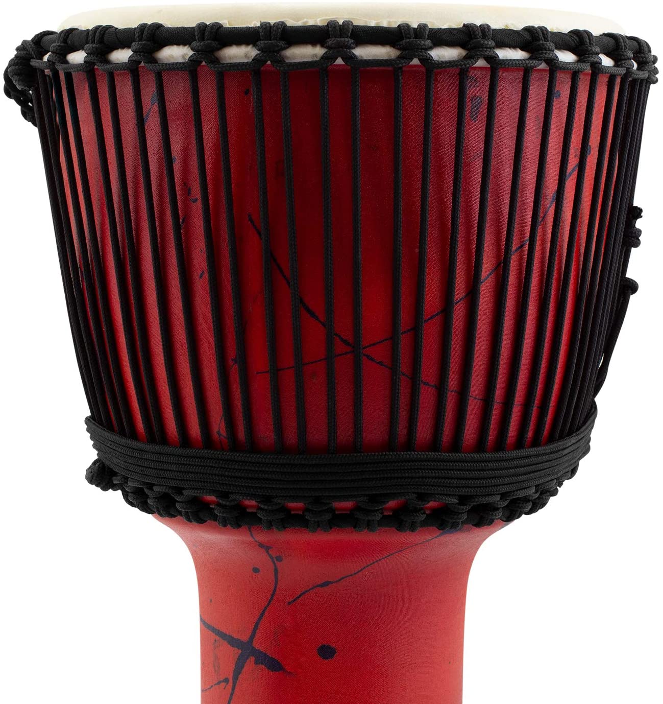 World Rhythm 11 Inch Rope Tuned Djembe Drum - Red African Synthetic Hand Drum - Image 3
