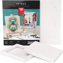 Arteza Watercolour Paper Pad, Foldable Canvas Pad, 17.8 x 21.8 cm, 10 Sheets, Heavyweight, 140 lb, 300 GSM, Acid-Free, 100% Cotton Pulp DIY Frames for Painting & Mixed Media Art