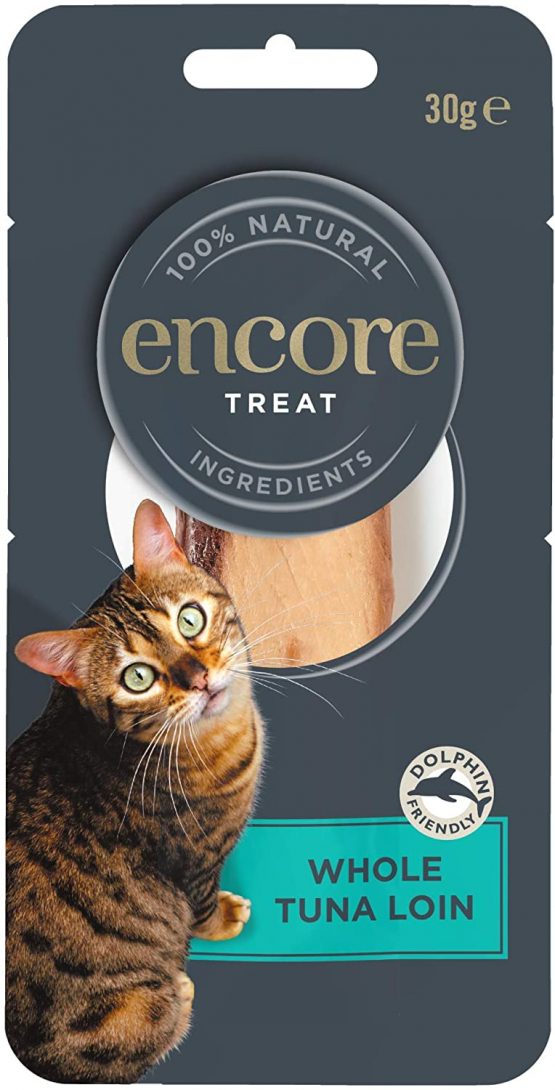 Encore 100% Natural Cat Treats, Whole Tuna Loin Cat Snack, 30g (Pack of 12)