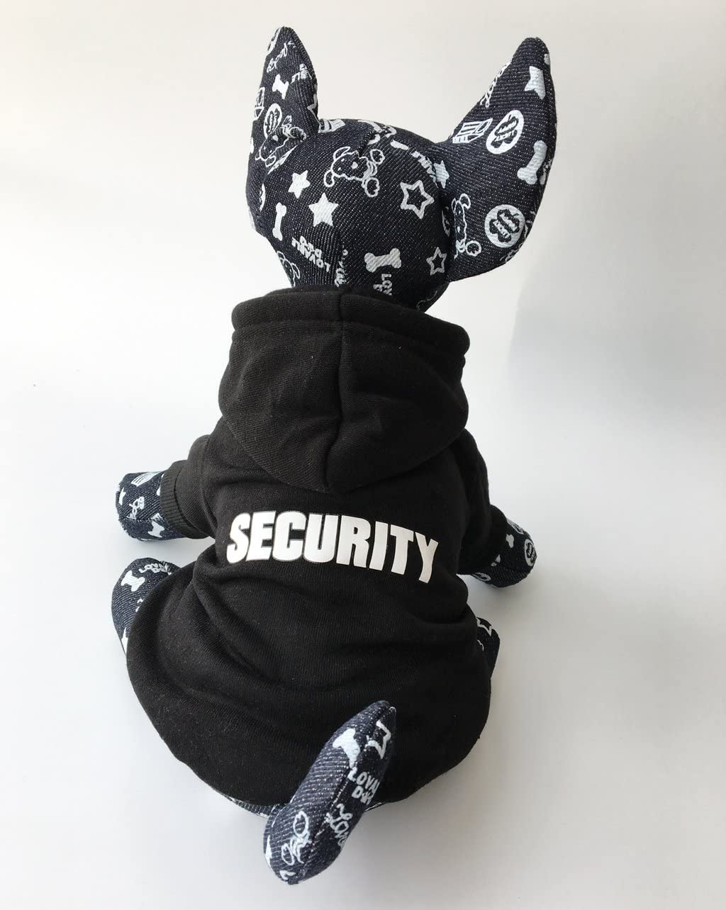 ZoonPark Dog Hoodie, Fashion Soft Cotton Fleece Pet Security Hoodie, Warm Autumn Winter Coat for Small Dogs Medium Dogs Black - Image 4