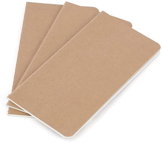 Wanderings Traveler's Notebook Inserts - Blank Paper - Set of 3 - Journal Refills For Leather Travel Journals, Diary and Planners - 8.25 x 4.25 Inch (21cm x 11cm)