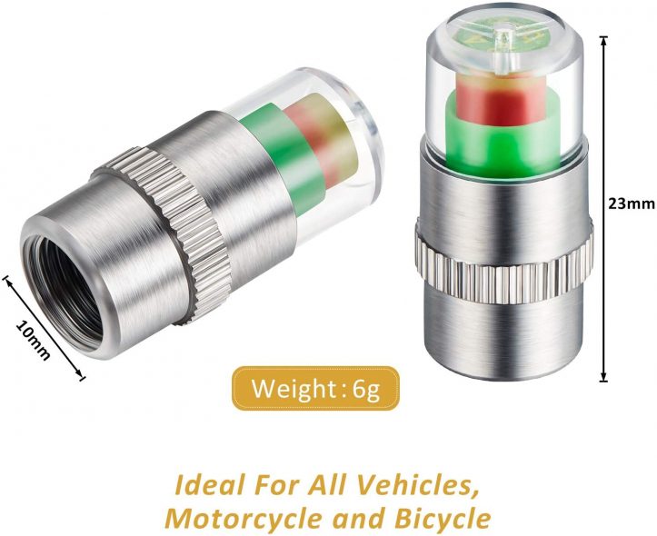 12 Pieces Tire Pressure Monitor Valve Stem Caps Tire Pressure Gauge