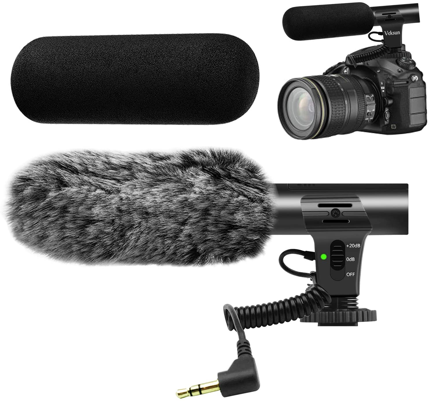 Tikysky Camera Microphone, Video Microphone for Dslr Interview Videomic Shotgun Microphones for Canon Nikon Sony Panasonic Fuji