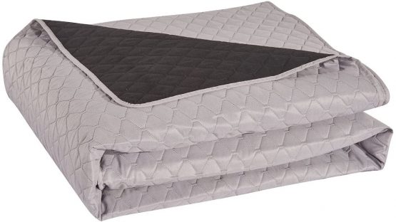 DecoKing Single 170 x 210 cm Reversible Bedspread Silver Steel Black Grey Quilted Ultrasonic Lightweight Microfibre Axel - Image 2