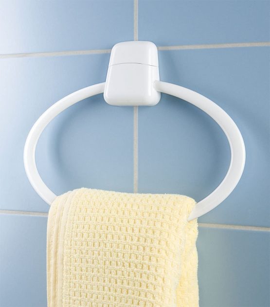 Wenko 17945100 Pure Plastic Towel Ring, 27.5 x 2.5 x 22 cm, White - Image 2