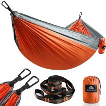 NATUREFUN Ultra-Light Travel Camping Hammock | 300kg Load Capacity,(275 x 140 cm) Breathable,Quick-drying Parachute Nylon | 2 x Premium Carabiners,2 x Nylon Slings Included | Outdoor Indoor Garden