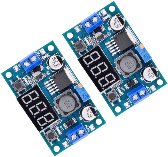 Valefod 2 Pack LM2596 DC to DC Voltage Regulator 4-40V to 1.5-35V Buck Converter with LED Display