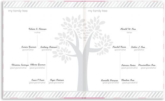 Pearhead First 5 Years Chevron Baby Memory Book with Included Clean-Touch Baby Safe Ink Pad to Create Baby's Handprint or Footprint, Keepsake Milestone Journal, Beautiful Gift for Any New Mum, Pink - Image 2