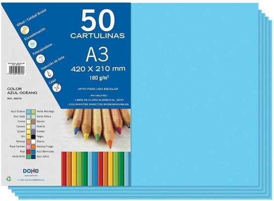 Dohe - Cardboard 50 Sheets in A3 - Ocean Blue