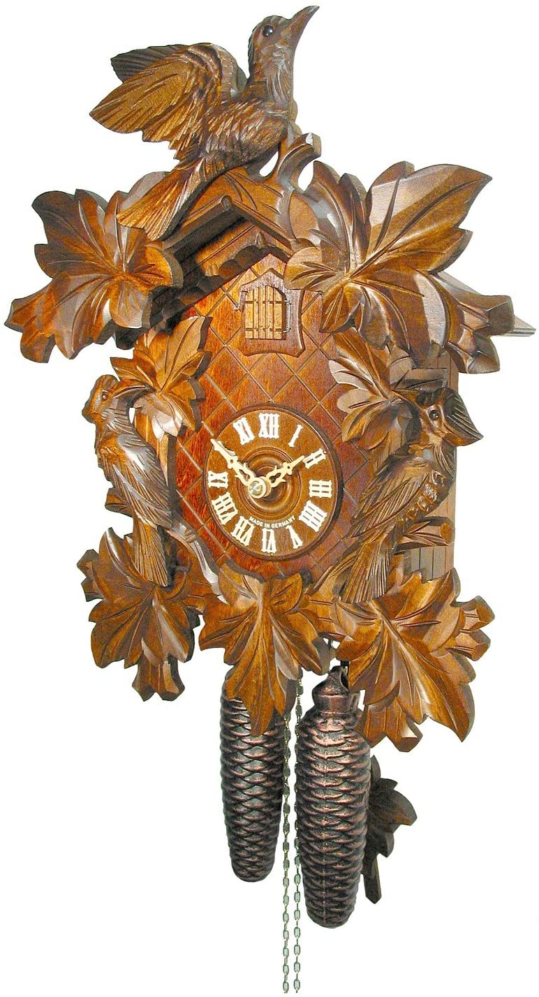 August Schwer Cuckoo Clock Seven Leaves, three Birds 2.0104.01.C, Brown, Normal - Image 2