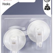 3 M Pack of 2 Suction Hooks, Composite, White, 0.1 X 0.13 X 0.15999999999999998 cm