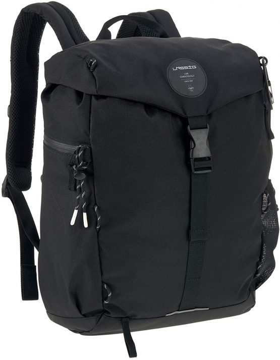 Lässig Outdoor Hiking Diaper Backpack Sustainable Fabric Black, 850 g - Image 2