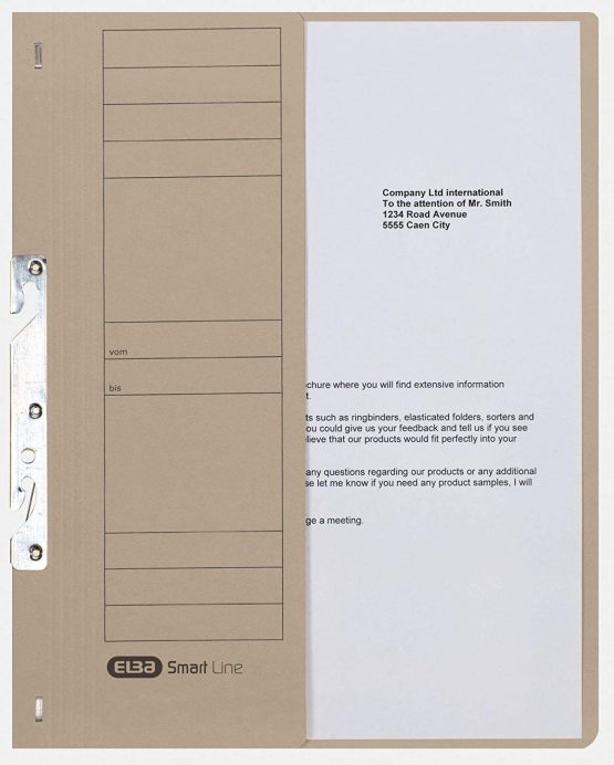 Elba 22451BL Attachable File Commercial Binding 250 g/sq. m Manila Cardboard for 200 DIN A4 Sheets, Half Front Cover, 50 Pieces, Blue Single Clip File with Commercial Binding Grey - Image 4