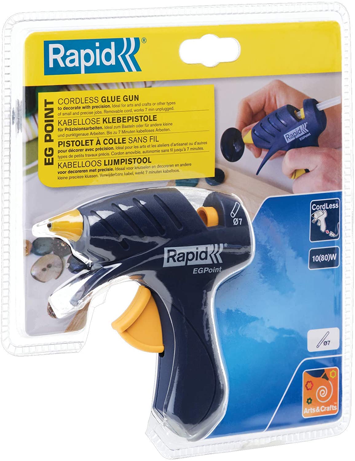 RAPID EG Point Hot Glue Gun, 7mm Cordless Glue Gun, 80 g/hr glue output, 170-200°C Temperature, Precision Nozzle - Image 4