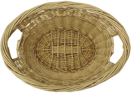JVL Willow All Purpose Laundry Basket with Inset Handles, Wood, 58 x 43 x 25 cm - Image 4