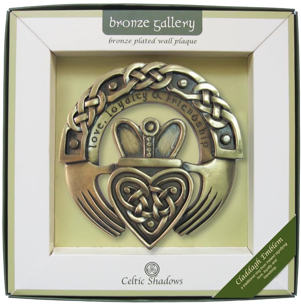Bronze Plated Wall Plaque With Claddagh Design, 15L" x 2W"