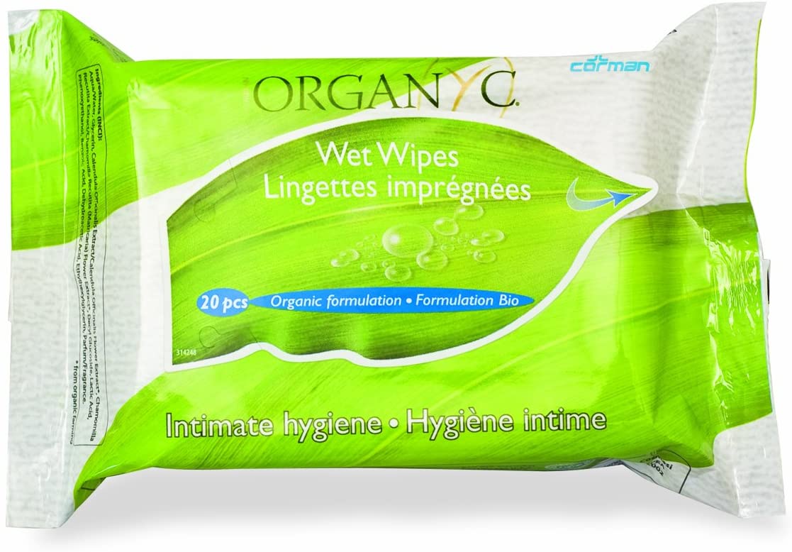 Organyc Intimate Care Wipes 100% Organic Cotton 4 Pack (4 x 20), 20 stück (4er Pack)
