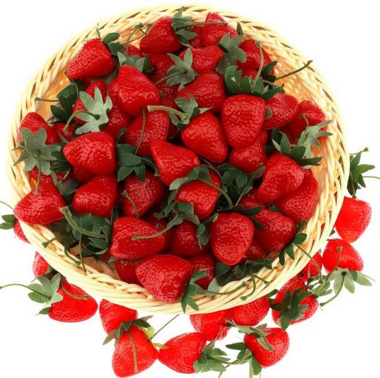 Gresorth 30pcs Artificial Lifelike Red Strawberry Decoration Fake Fruit for Home Party Table Christmas Display Photography Props - Image 2