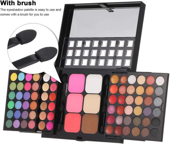 78 Colors Eyeshadow Palette, All-in-one Push-Pull Long Lasting Make Up Kits with 8 Brushes for Women & Girls - Image 2