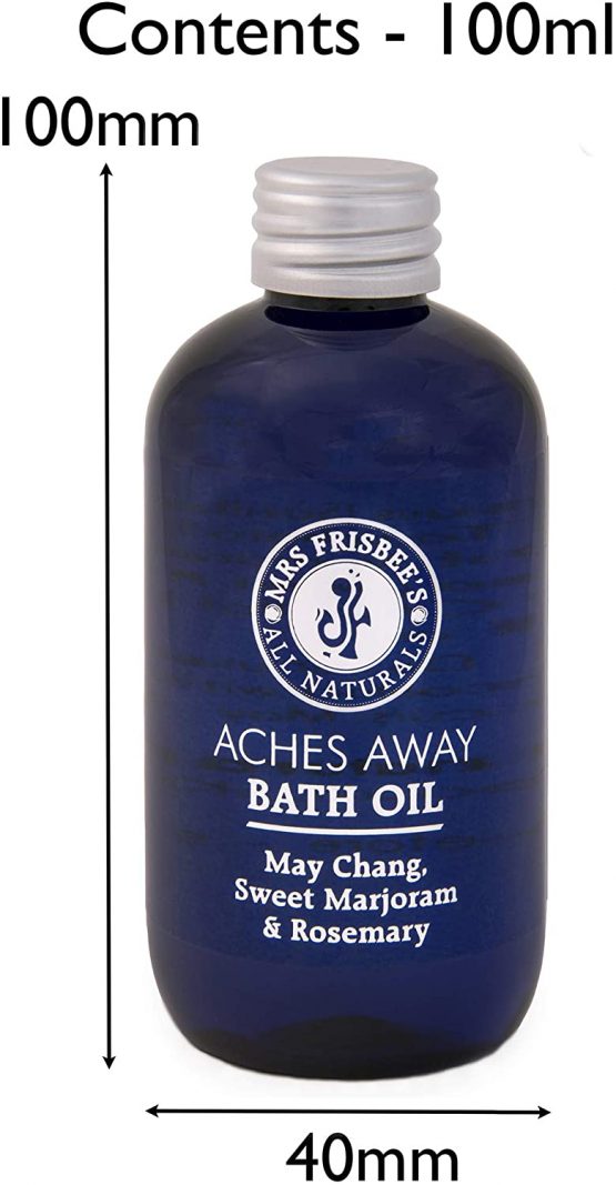 Aches Away Bath Oil (May Chang, Rosemary and Sweet Marjoram) by Mrs Frisbee's All Naturals/Handmade/Natural/Vegan/Made with Jojoba Seed Oil, Sunflower Seed Oil and Vitamin E, and pure essential oils - Image 2