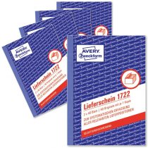 Avery Zweckform 1722 Lieferschein, DIN A6, Copying, 2 x 40 Pages/Pack of 5, White, Yellow
