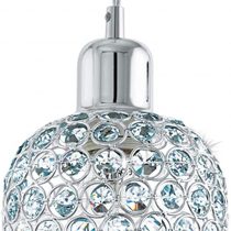 EGLO Bonares Pendant Light 1 Bulb Modern Elegant Pendant Light Made of Steel and Crystal in Chrome, Clear, Dining Table Lamp, Living Room Lamp Hanging with E27 Socket