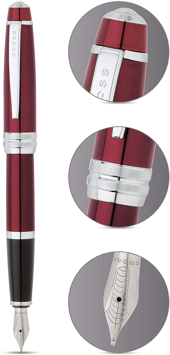 CROSS Bailey Red Lacquer Medium Nib Fountain Pen incl. Premium Gift Box - Refillable Cartridge Pen - Image 3