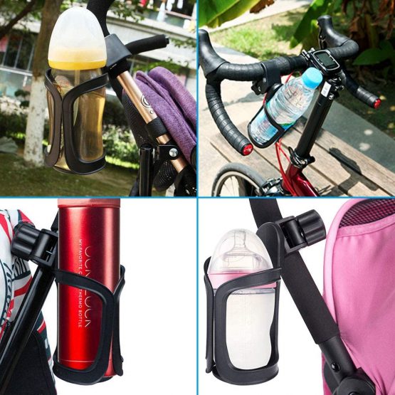 Pack of 2 Pram Cup Holder,Universal Stroller/Pushchair Cup Holders,Adjustable Bottle Organizer for Bikes, Trolleys,Walkers and Wheelchairs - Image 4