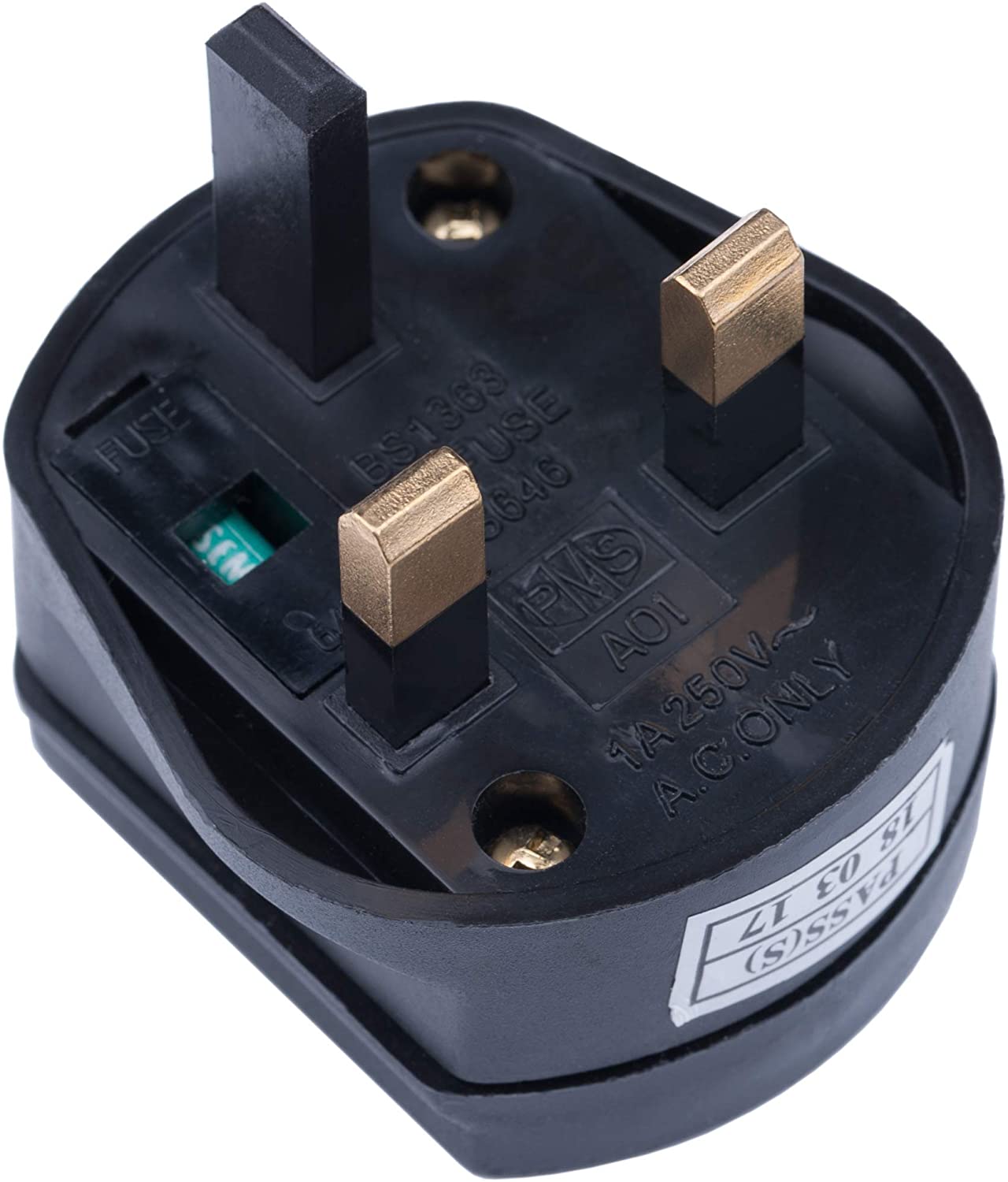 Toothbrush Adaptor Plug UK Charger Adapter Shaver Socket 2 Pin to 3 Pin Electric for Razor Plugs Bathroom Two to Three Prong Charging Tooth Brush Plugs Adapters Electrical Shaving (Black) - Image 3