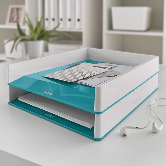 Leitz WOW Letter Tray Dual Colour, Ice Blue - Image 2