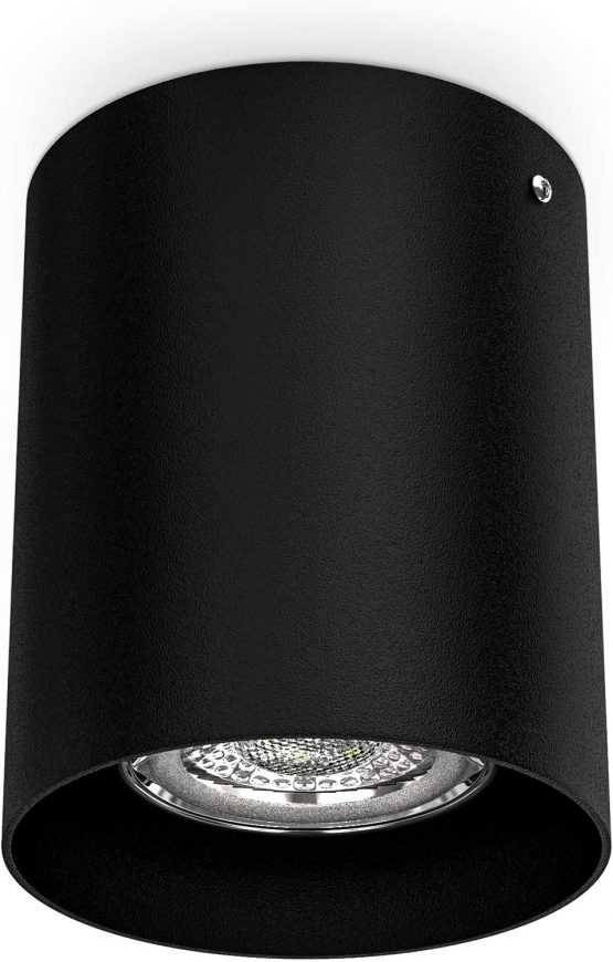 B.Kt Ceiling Spotlight, GU10 Socket, Bulb not Included, Round Surface Mounted Downlight, Diameter 8cm / 3.15in, Flush Mount, Black Metal Ceiling Light for Living Room, Hallway, Corridor - Image 2